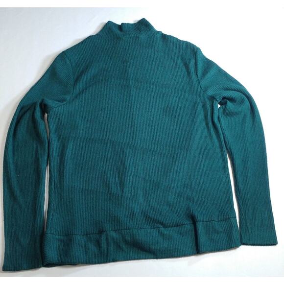 Ribbed Lightweight Turtleneck Sweater Nine West NWT Large Hunter Green - Picture 2 of 8